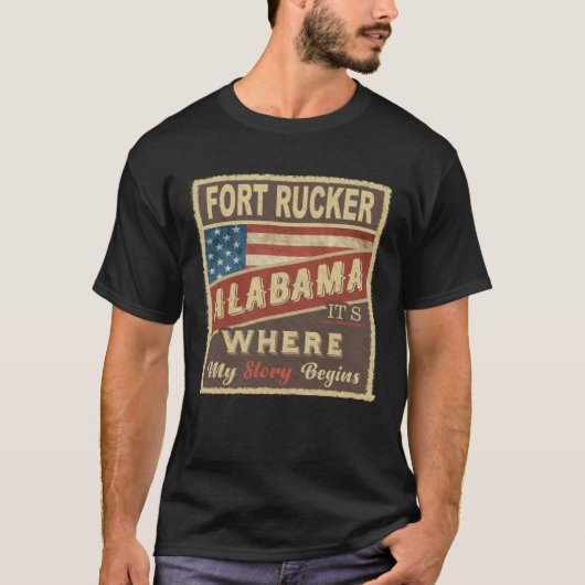 T-shirt FORT RUCKER, AL C'est là que commence mon histoire (Devant)
