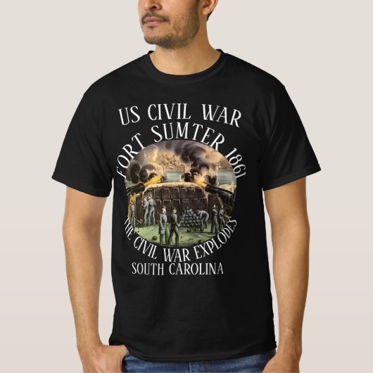 T-SHIRT FORT SUMTER US GUERRE CIVILE SUD CAROLINA SC (Devant)