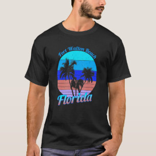 T-shirt Fort Walton Beach Floride Palmier tropical rétro