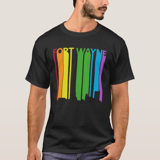 T-shirt Fort Wayne Skyline LGBT Pride (Devant)