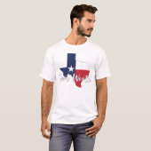 T-shirt Fort Worth, Texas Drapeau Carte Blancs hommes (Devant entier)