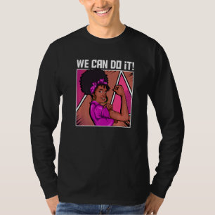T-shirt Forte Femme Noire Inspiré Nous Pouvons Le Faire Li