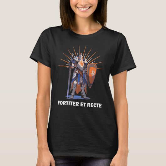 T-shirt FORTITER ET RECTE Knights Templar Motto (Devant)