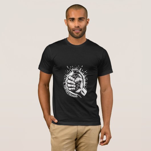 T-shirt Fortres Granad - Graphique de grenade à main explo (Devant entier)