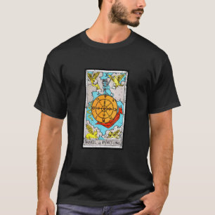 T-shirt Fortune La Carte Tarot Roue Conception Vintage