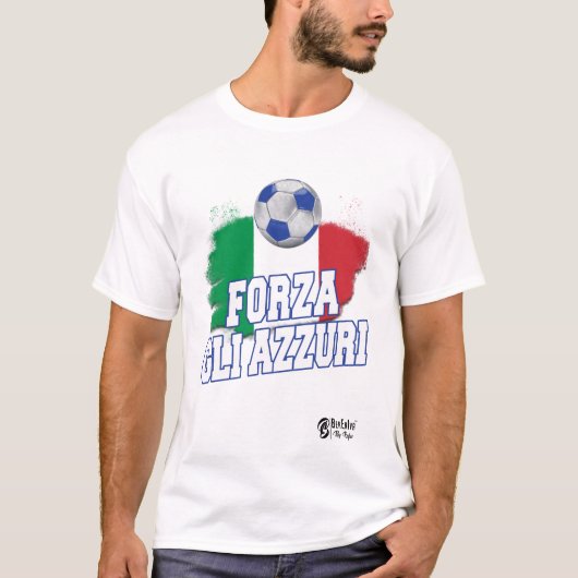 T-shirt Forza Gli Azzuri Version 1 Blanc (Devant)