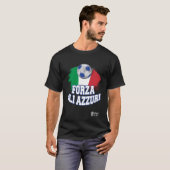 T-shirt Forza Gli Azzuri Version 2 Noir (Devant entier)