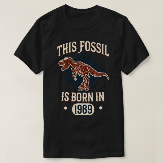 T-shirt Fossil TRex Funny Anniversaire S (Design devant)