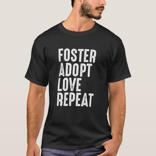 T-shirt Foster Adopter L'Amour Répéter Chien Chat Animal S (Devant)