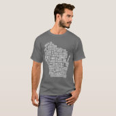 T-shirt Fou au sujet du Wisconsin (gris) (Devant entier)