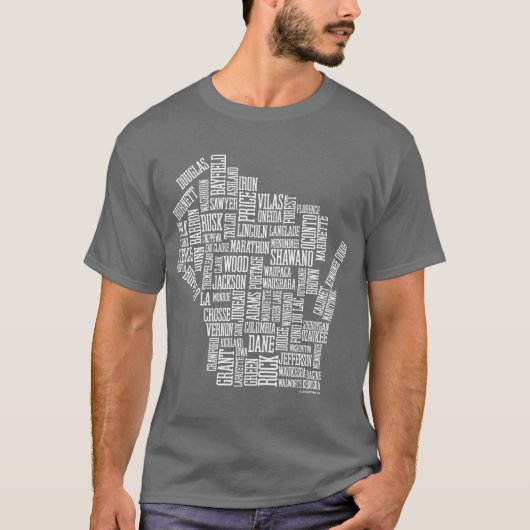 T-shirt Fou au sujet du Wisconsin (gris) (Devant)