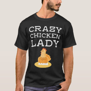T-shirt Fou Chicken Lady Propriétaire Fille Joke