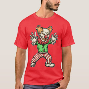 T-shirt Fou Clown Évil Fou Visage Psychotique Épouvantable