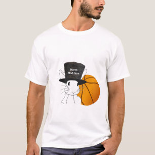 T-shirt fou de basket-ball de lièvres de mars