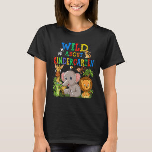 T-shirt Fou de la maternelle Animaux de safari Jungle Reto