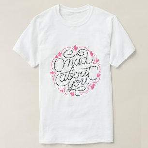 T-shirt Fou de toi – Conception de typographie romantique