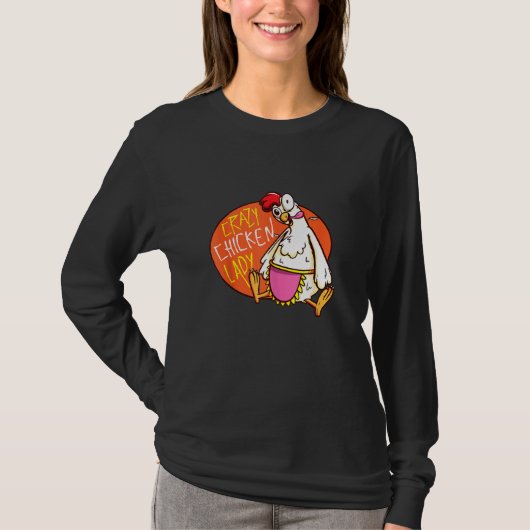 T-shirt Fou Lady Poulet Mama Hen Maman Lover Farmer (Devant)