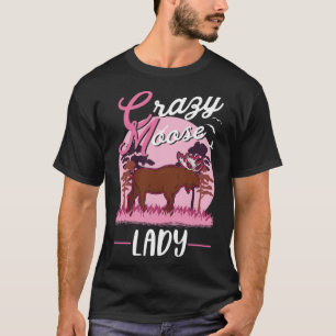 T-shirt Fou Moose Lady Moose Antler Girl Moose
