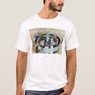 T-shirt Foules se réunissant aux fontaines chez Hall de