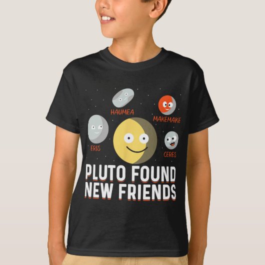 T-shirt Found New Friends Dwarf Planets Astronomy Kids  (Devant)