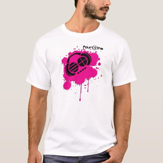 T-shirt Four4ths : : Logo d'éclaboussure de rose et de (Devant)