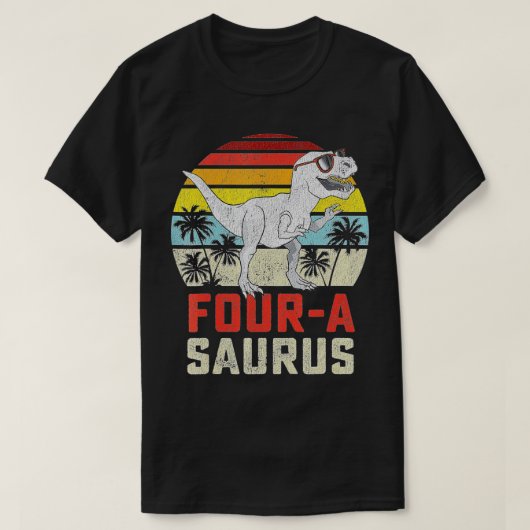 T-shirt Four a Saurus Birthday T (Design devant)