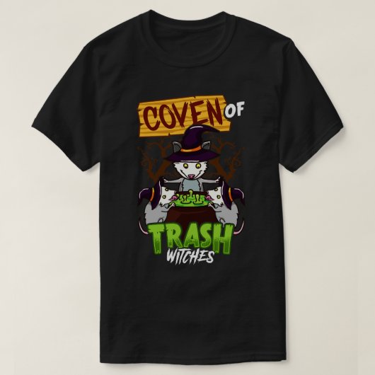 T-shirt Four De Sorcières À Trash Halloween Opossum (Design devant)