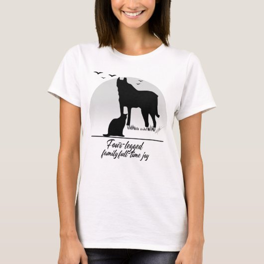 T-shirt Four-legged family, full-time joy (Devant)