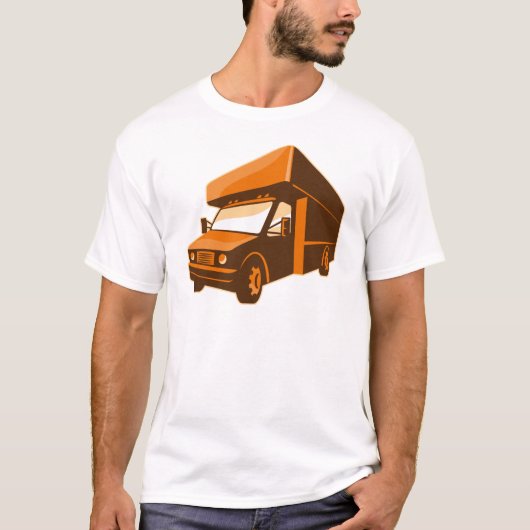 T-shirt fourgon de livraison mobile de camion rétro (Devant)
