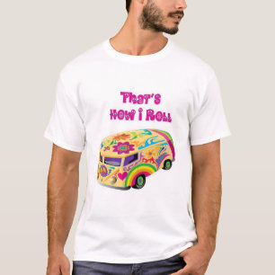 T-shirt fourgon hippie rétro comment je roule