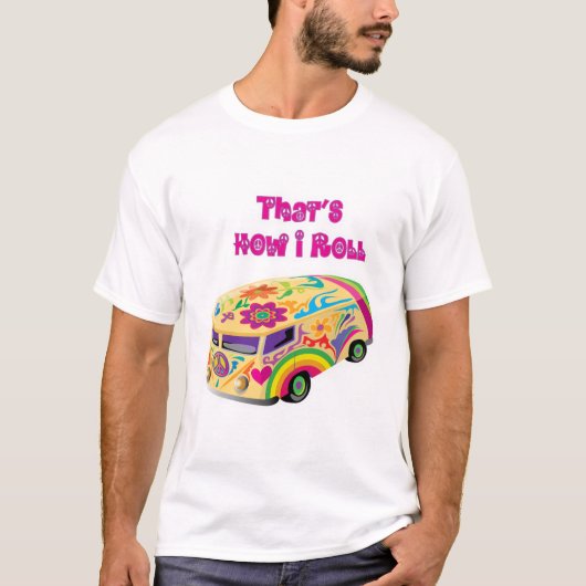 T-shirt fourgon hippie rétro comment je roule (Devant)