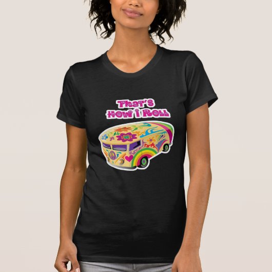 T-shirt fourgon hippie rétro comment je roule (Devant)