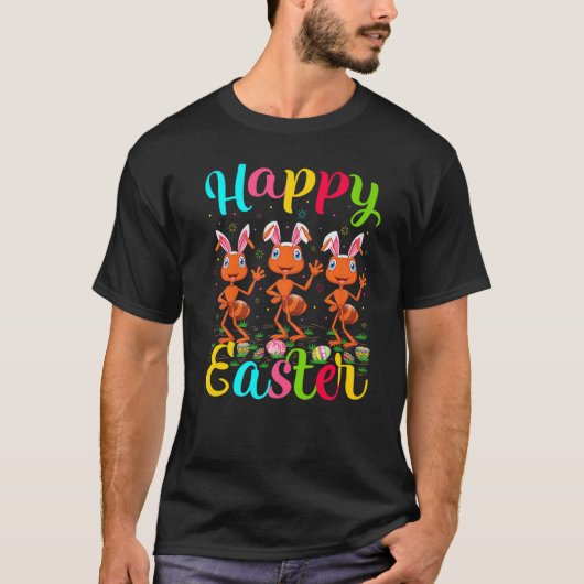T-shirt Fourmis Funny Easter Egg Bunny Fourmi Joyeuses Pâ (Devant)