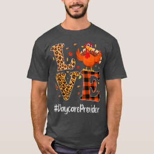 T-shirt Fournisseur de garderie Amour Thanksgiving Leopard