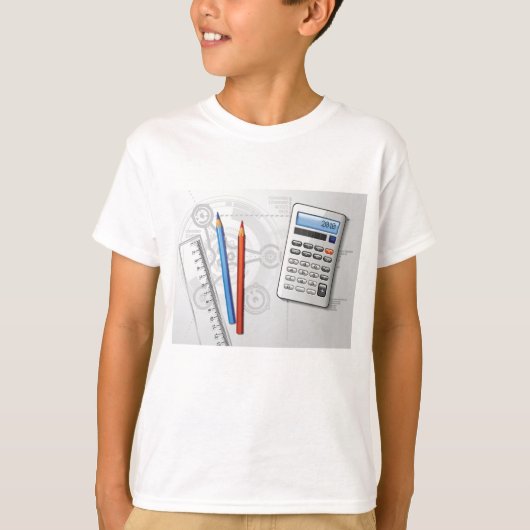 T-shirt Fournitures de bureau de dessin technique (Devant)