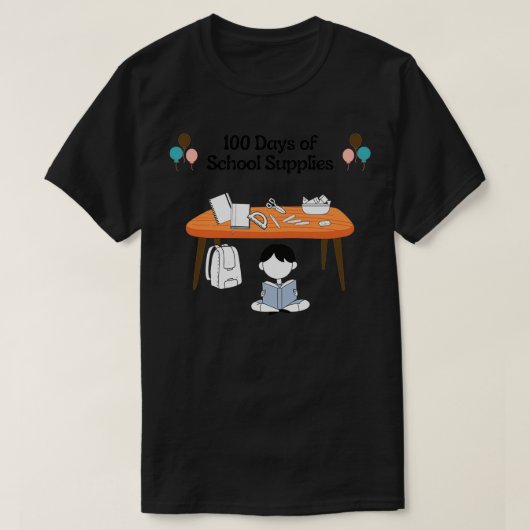 T-shirt Fournitures scolaires de 100 jours (Design devant)