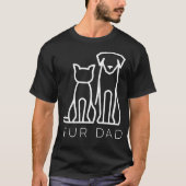 T-shirt Fourrure Papa Pet Adulte Chat Chien Papa Mari Amus (Devant)