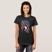 T-shirt Fourth 4th of July American Flag Meowica Cat (Devant entier)