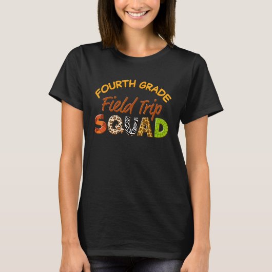 T-shirt Fourth Grade Students School Zoo Field Trip Squad  (Devant)