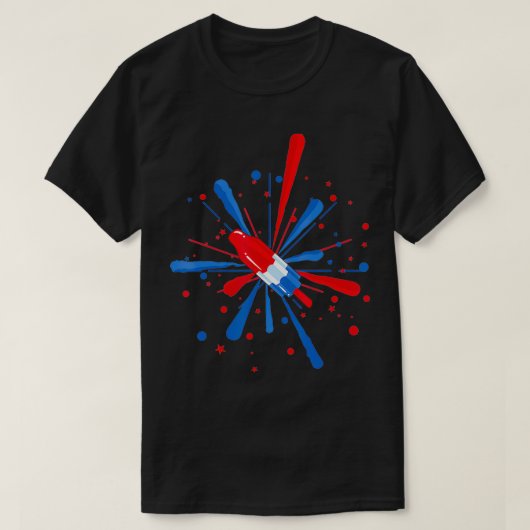 T-shirt Fourth of July Fireworks Popsicle  (Design devant)