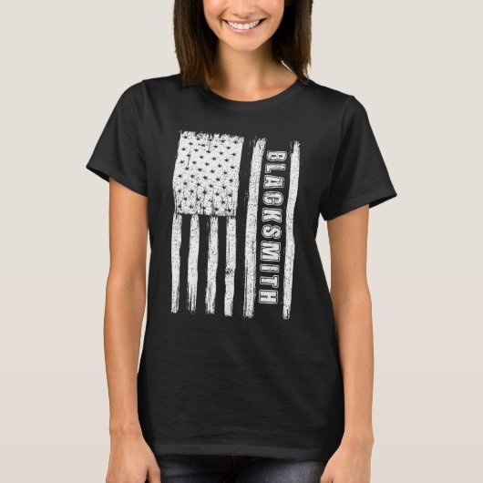 T-shirt Fourth of July for Men American Flag blacksmith (Devant)