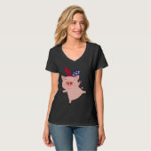 T-shirt Fourth of July Pig (Devant entier)