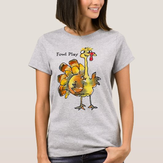 T-shirt Fowen Play Cartoon Gold Turkey (Devant)