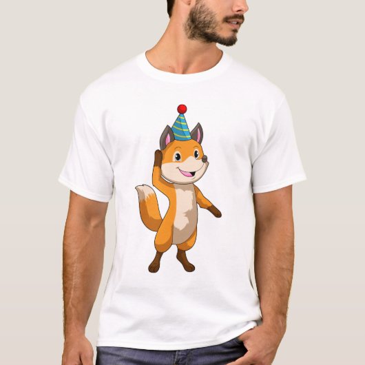 T-shirt Fox à la fête avec casquette de parti (Devant)