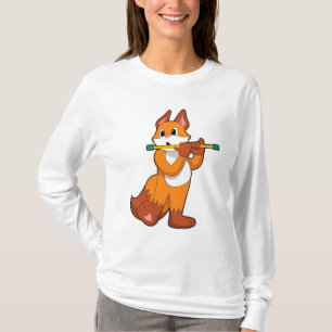 T-shirt Fox à la musique avec Flute.PNG