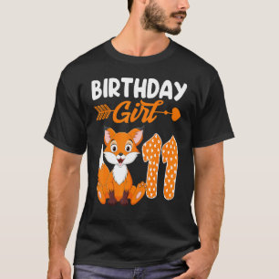T-shirt Fox animal 11e anniversaire fille Fox B jour 11 an