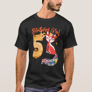 T-shirt Fox animal 5e anniversaire fille Fox B jour 5 anné