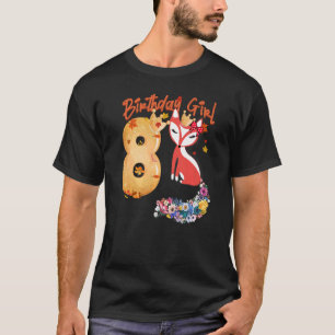 T-shirt Fox Animal 8e anniversaire fille Fox B Jour 8 anné