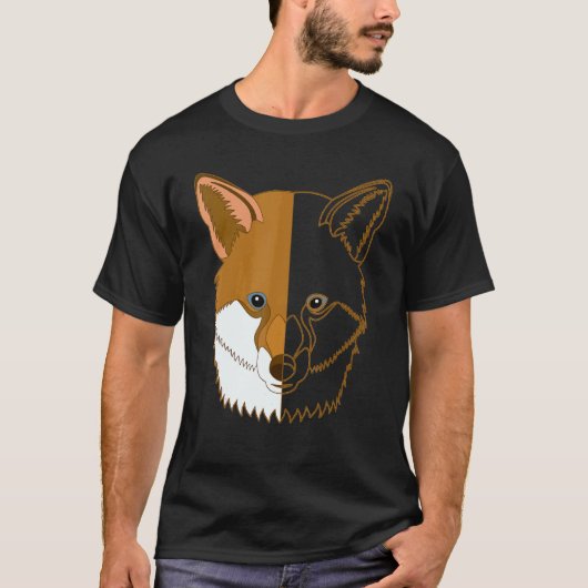T-shirt Fox Animal Cool Imprimer Predator Hunter Motif Imp (Devant)