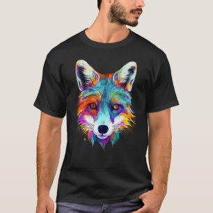 T-shirt Fox - Animal Motif Art Coloré Animal Fox